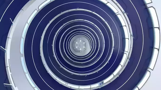 Science fiction spiral staircase