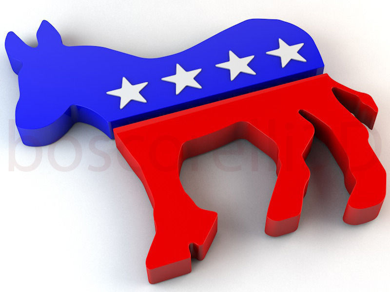 Democrat and Republican Party Symbols 3D model_2