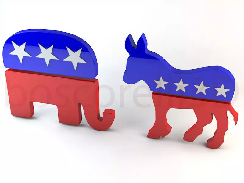 Democrat and Republican Party Symbols 3D model_0