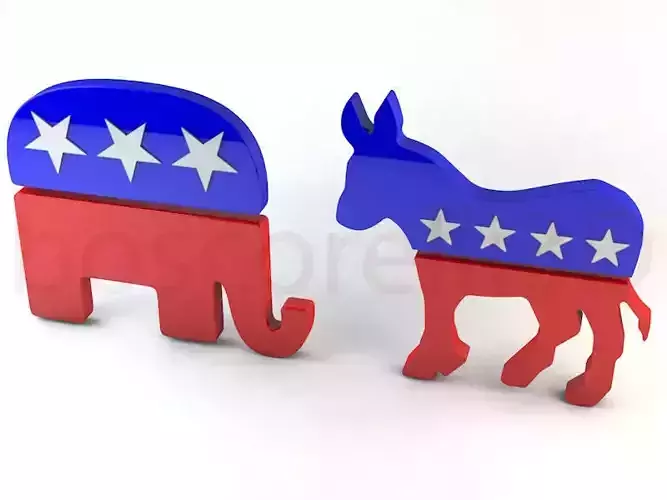 Democrat and Republican Party Symbols