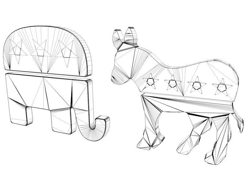 Democrat and Republican Party Symbols 3D model_9