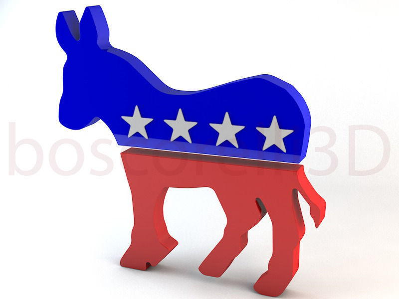 Democrat and Republican Party Symbols 3D model_3