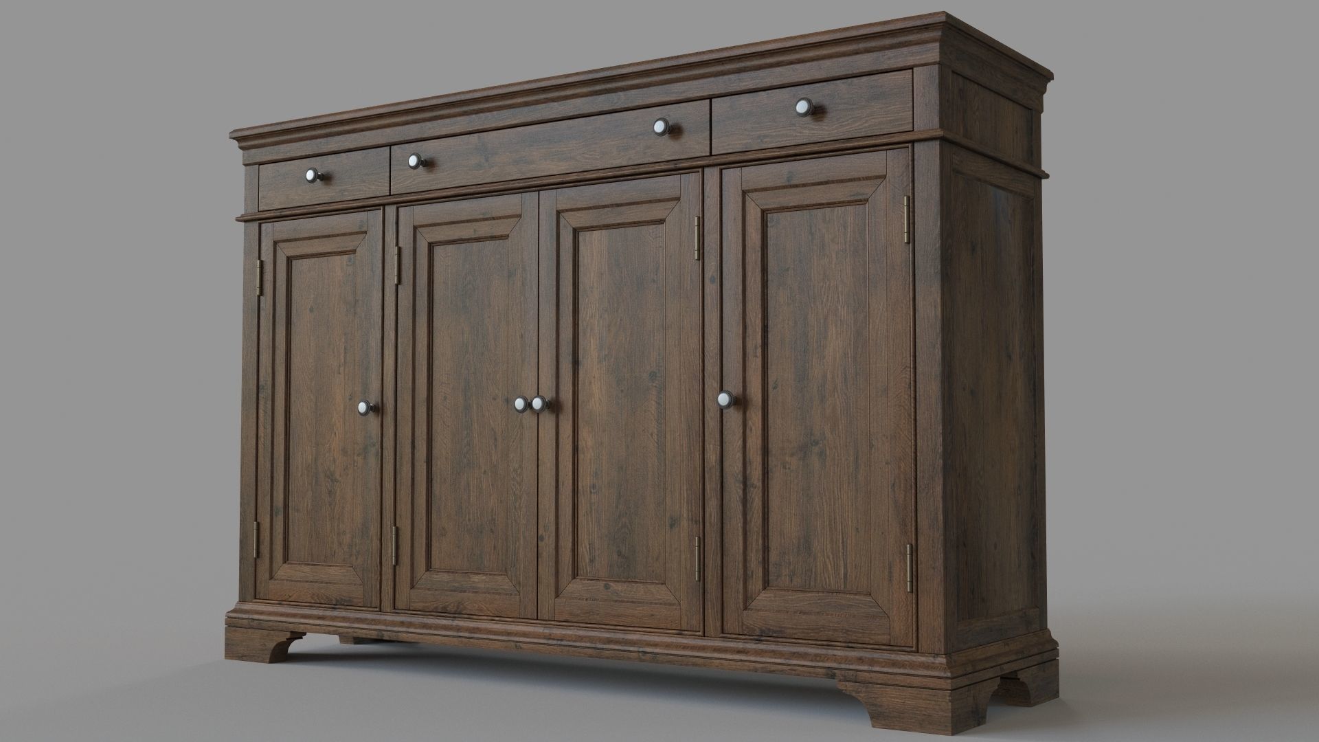 Buffet With Door And Drawer Storage 3D model_4