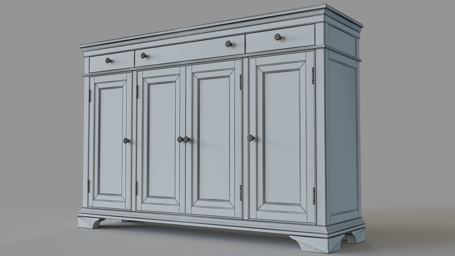 Buffet With Door And Drawer Storage 3D model_5