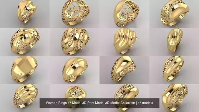 Woman Rings 47 Model 3D Print Model 3D Model Collection
