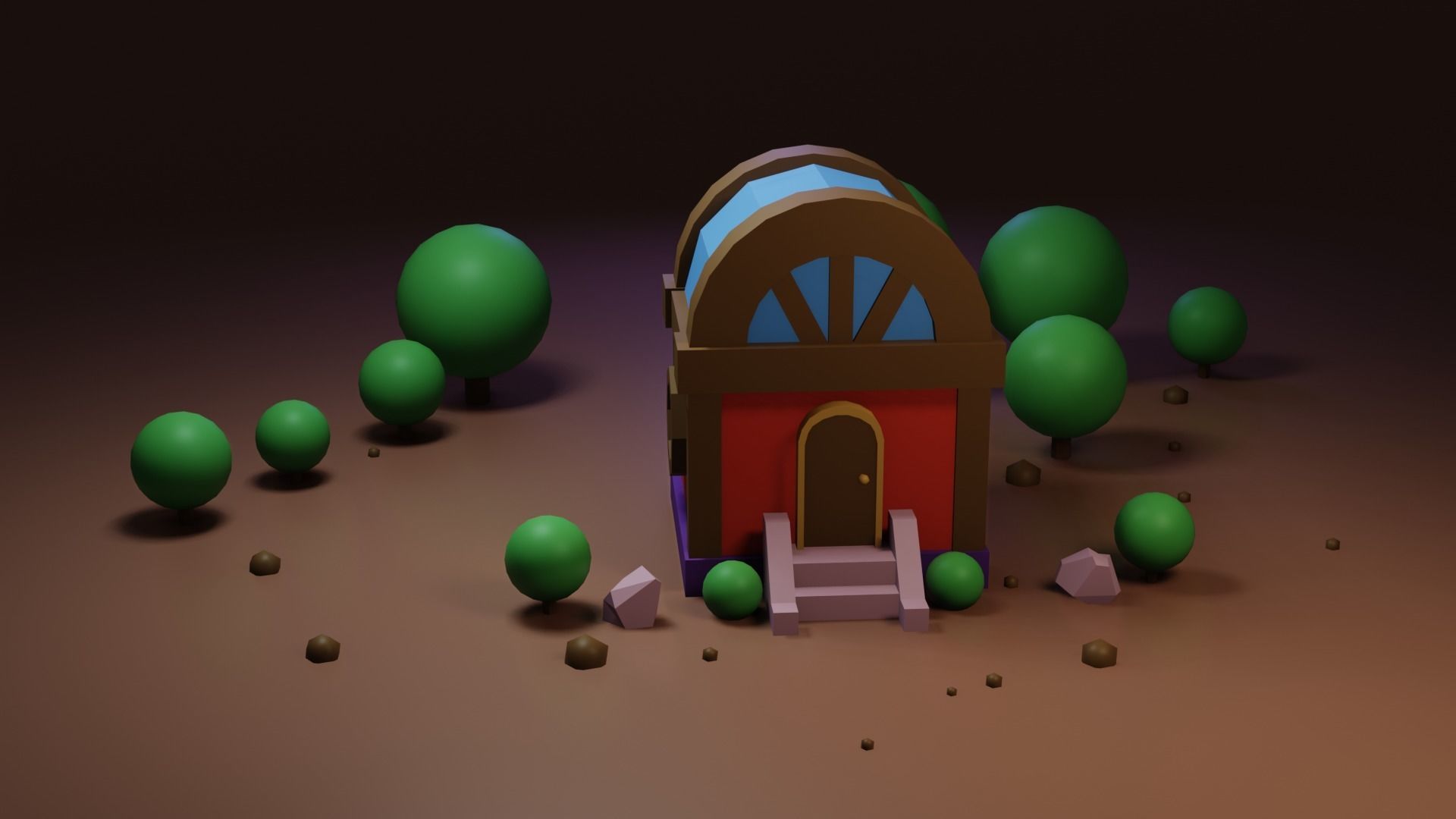 Small residential building in the forest 3D model_12