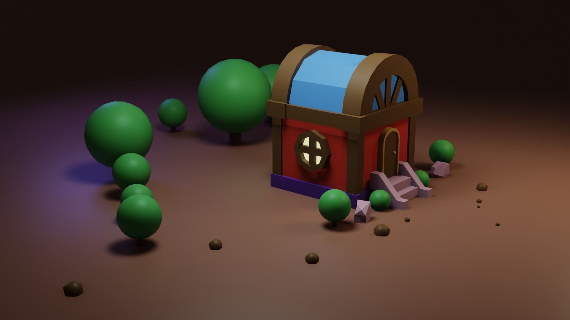 Small residential building in the forest 3D model_10