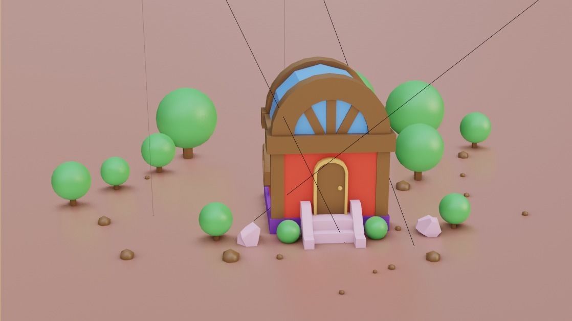 Small residential building in the forest 3D model_15