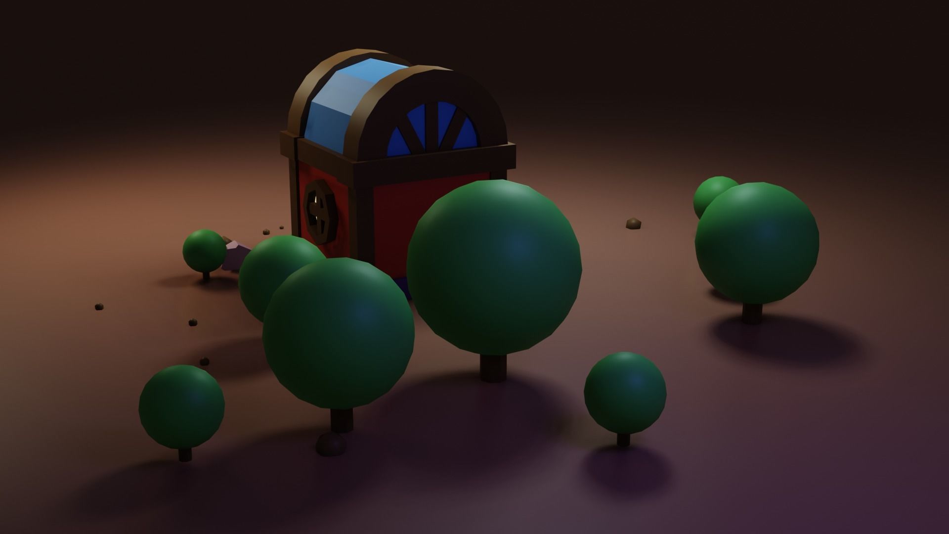 Small residential building in the forest 3D model_4