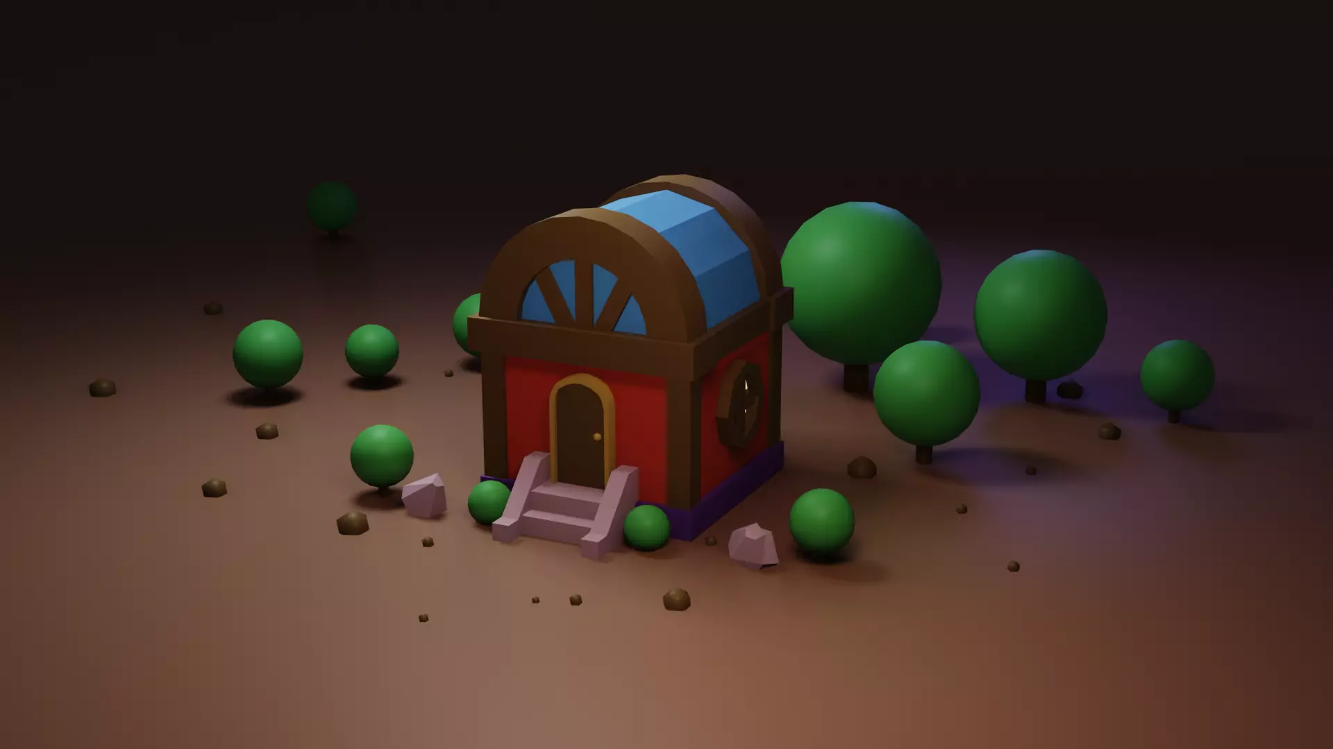 Small residential building in the forest 3D model_0