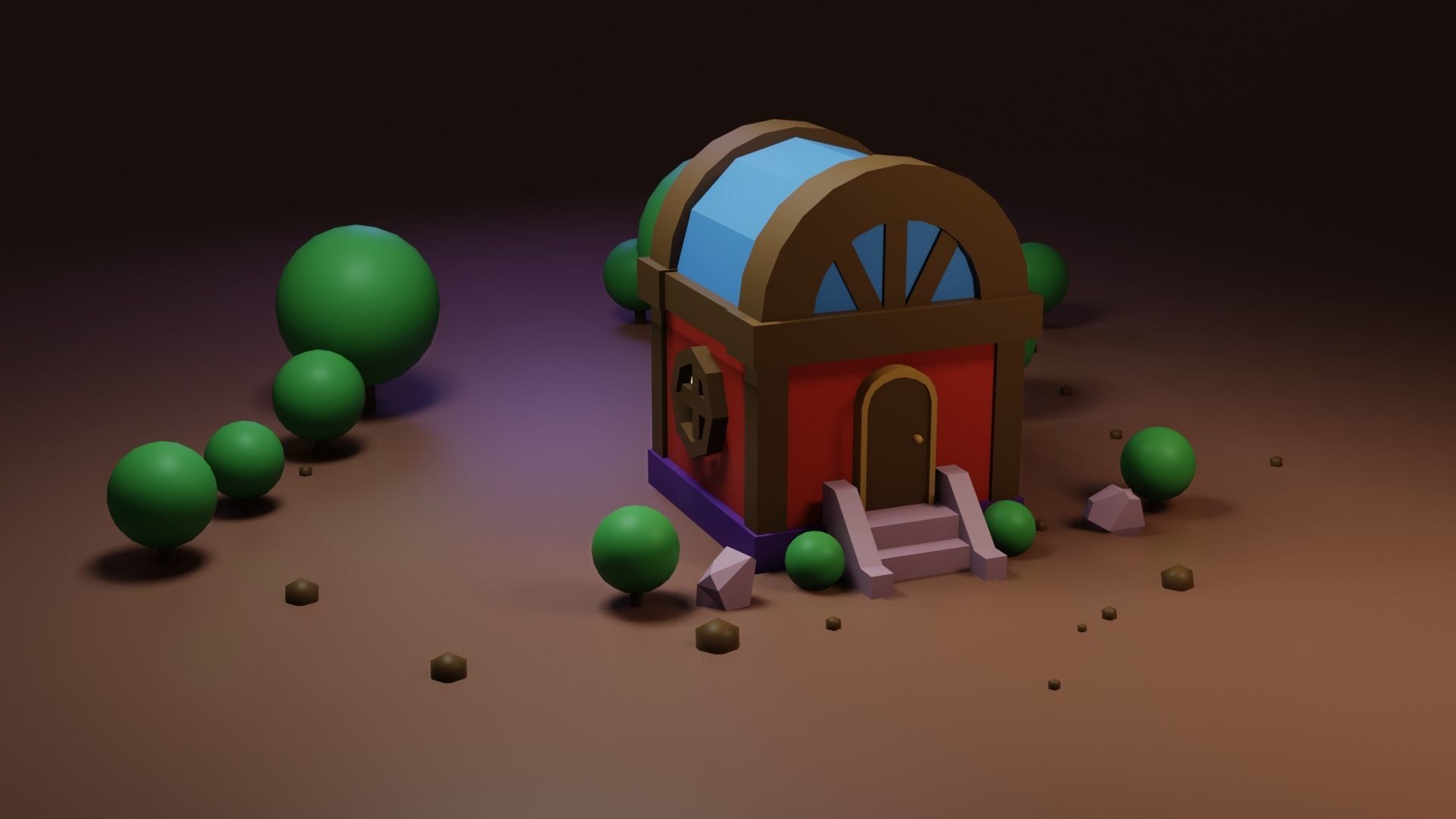 Small residential building in the forest 3D model_11