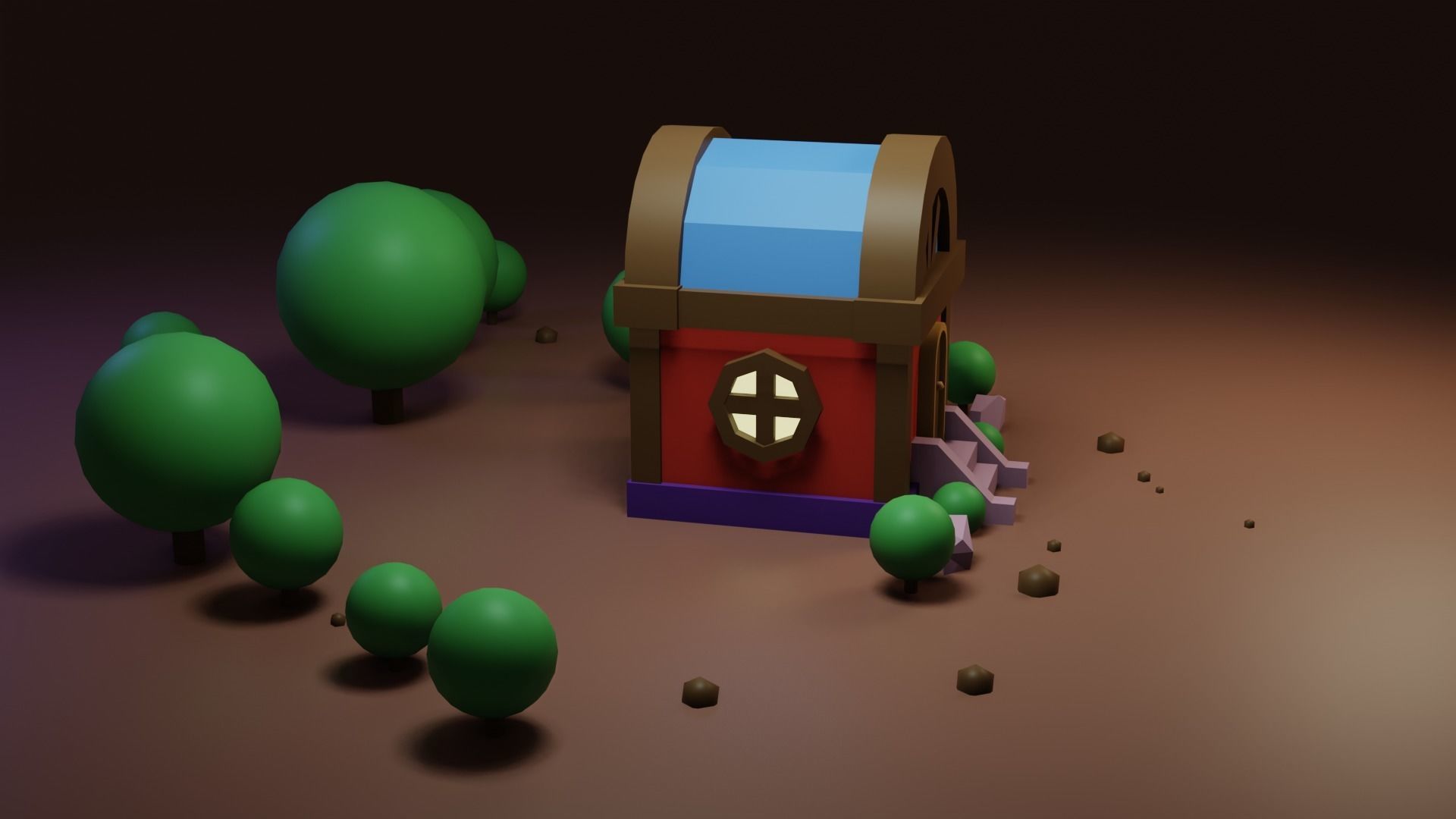 Small residential building in the forest 3D model_9