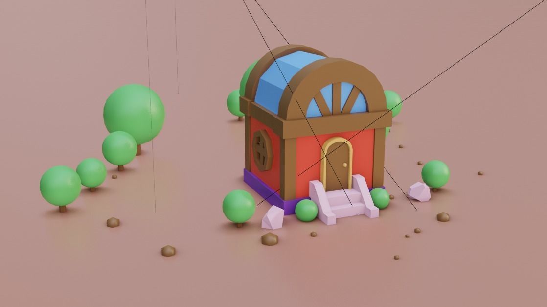 Small residential building in the forest 3D model_14