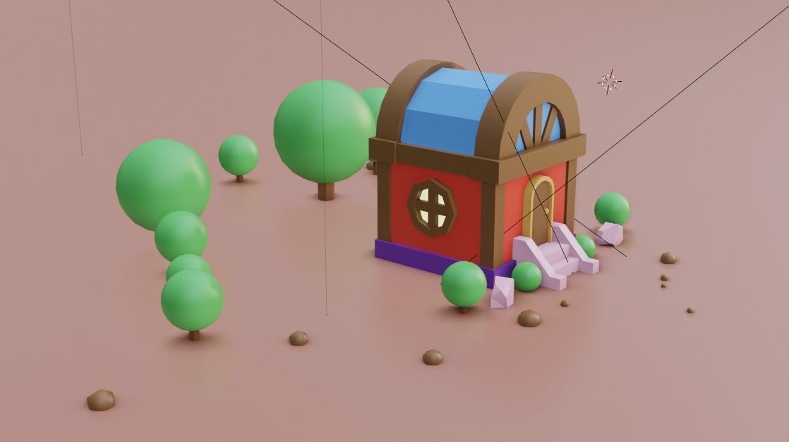 Small residential building in the forest 3D model_13