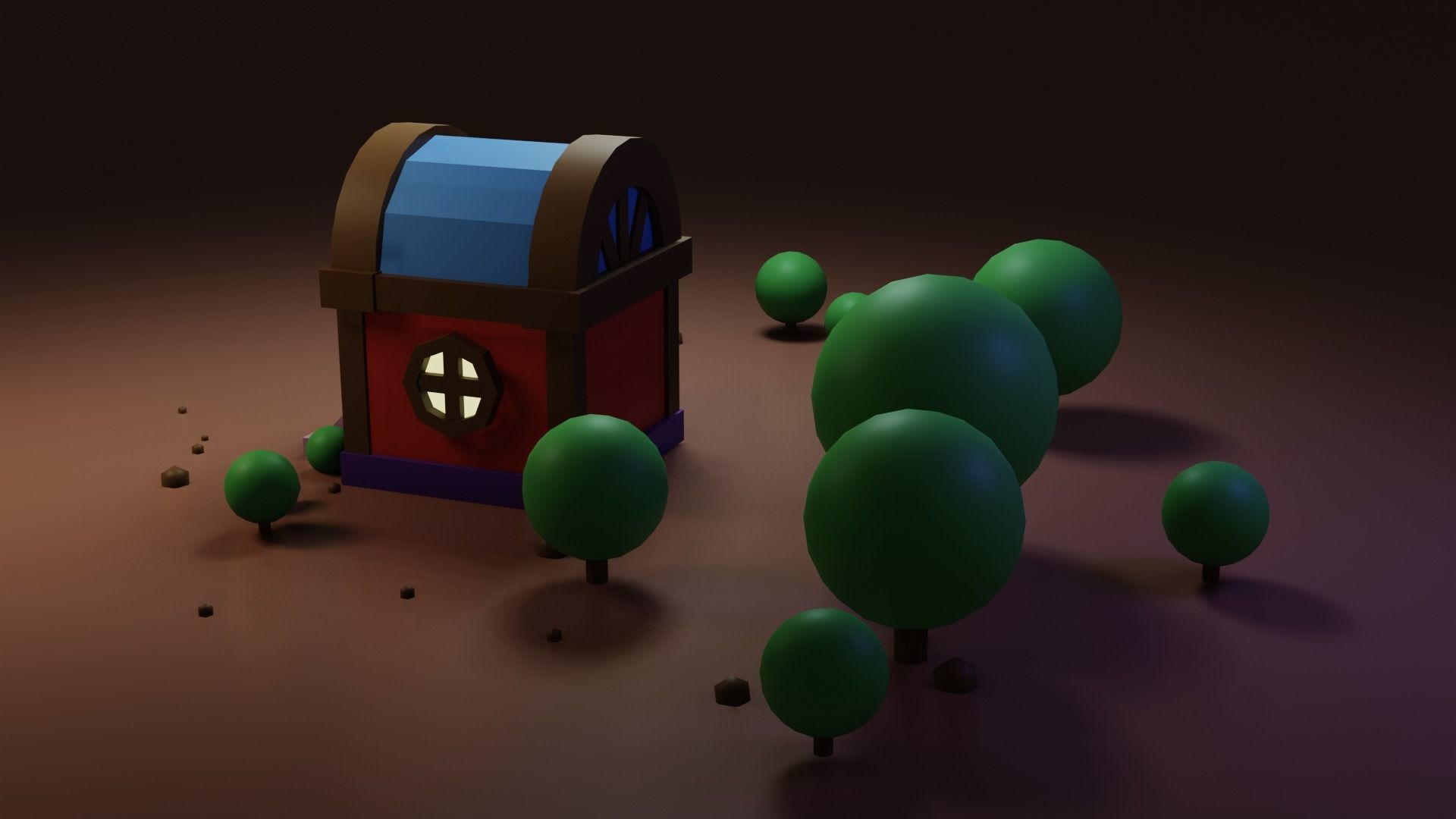 Small residential building in the forest 3D model_3