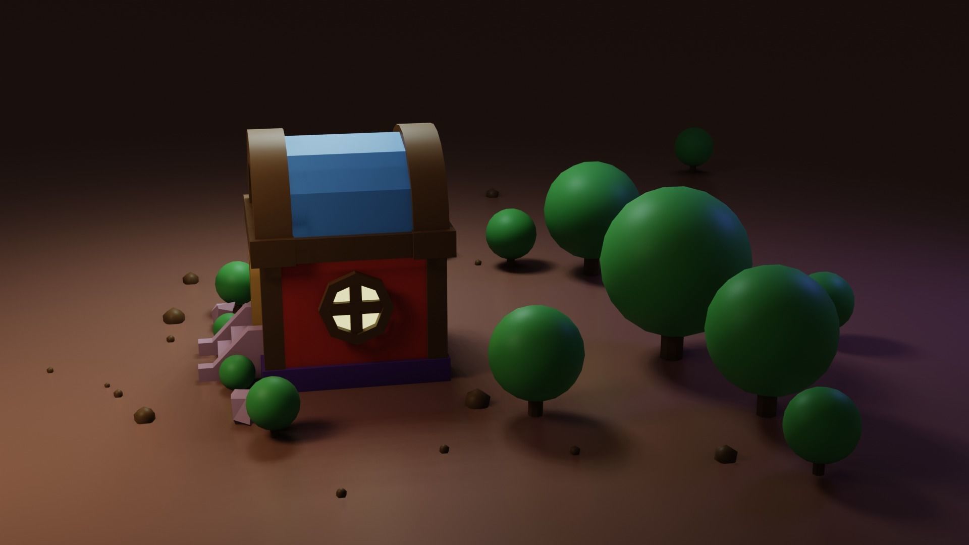 Small residential building in the forest 3D model_2