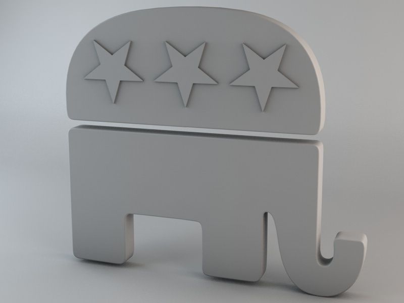 Republican Party Elephant Symbol 3D model_5