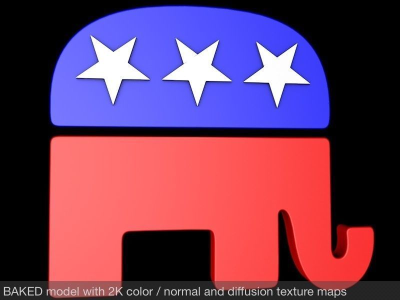 Republican Party Elephant Symbol 3D model_3
