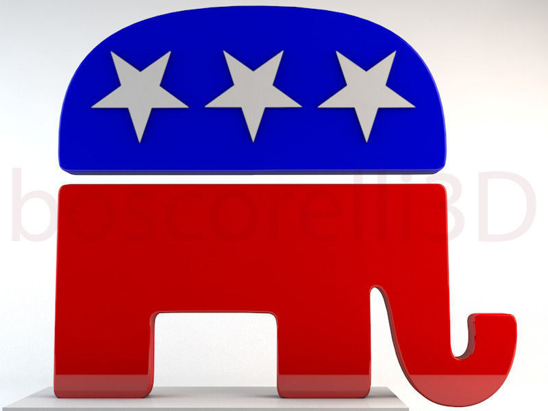 Republican Party Elephant Symbol 3D model_1