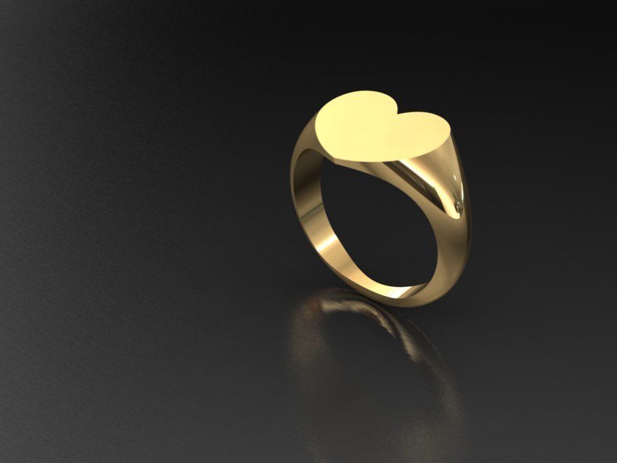 heart ring 3D print model_1