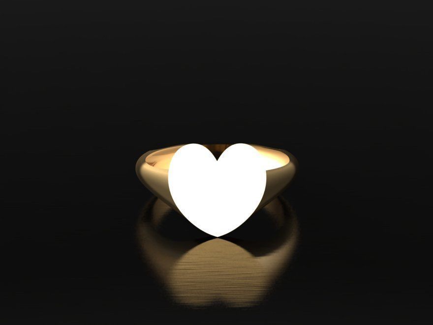 heart ring 3D print model_2