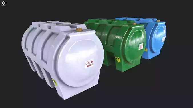 Liquid Tank Pack Low-poly 3D model
