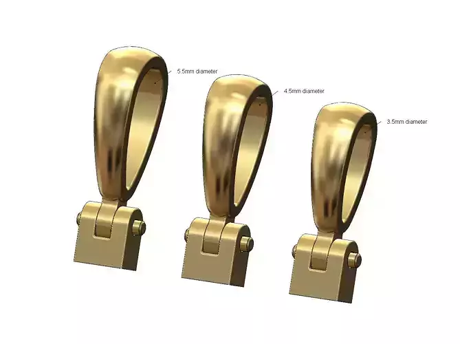 Small rounded bail connector for 3 4 5mm chains  3D print model