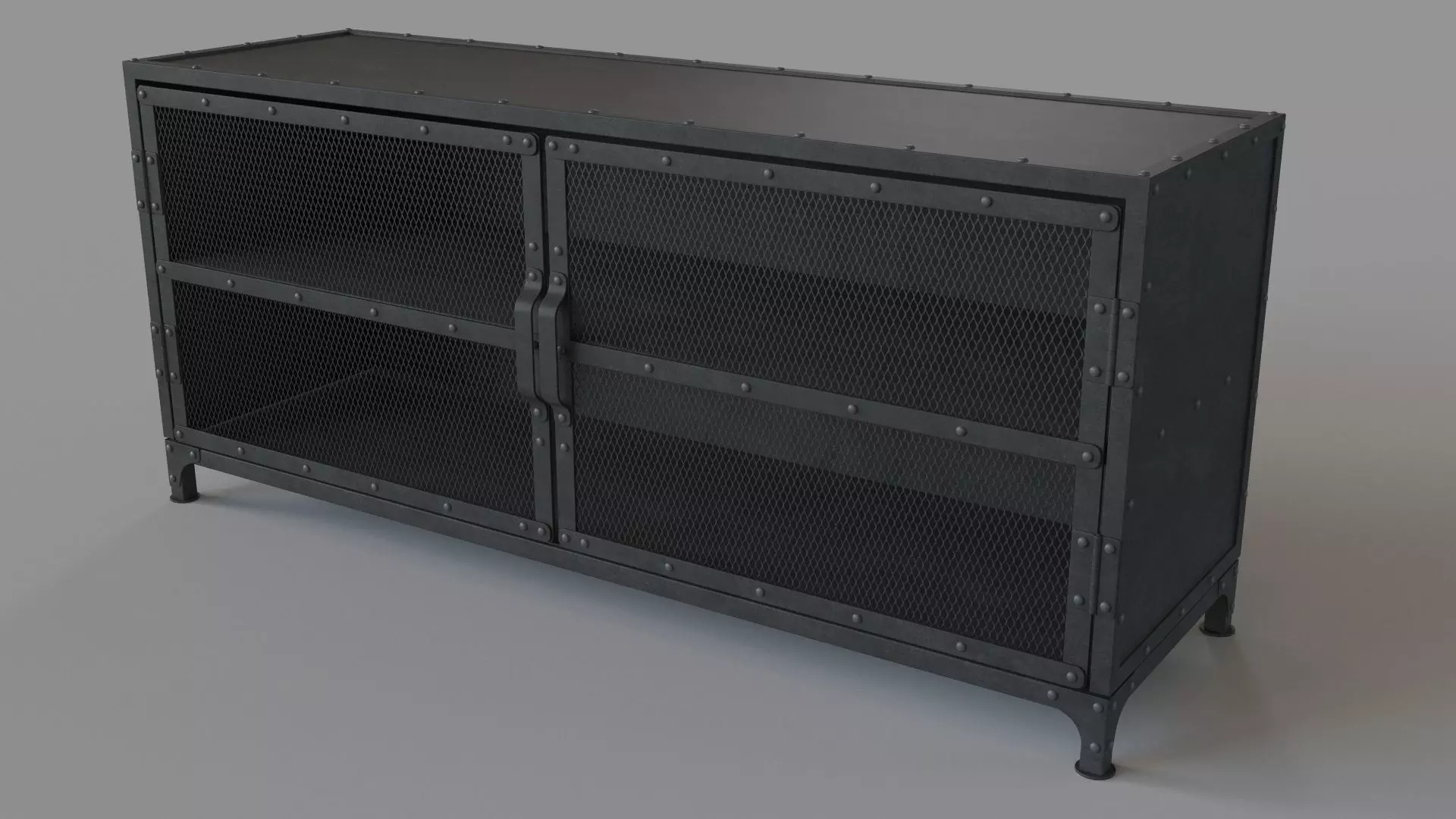 Hopper Media Console 3D model_0