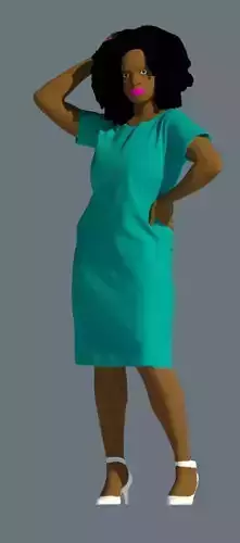 3D African woman model as Revit family and Revit file