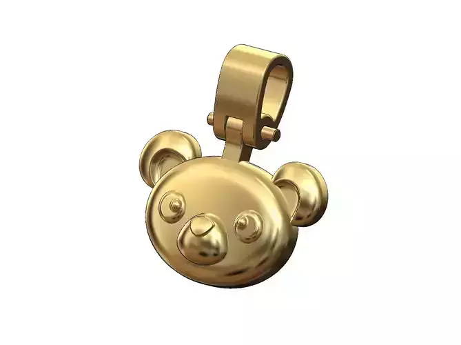 Cute panda bear head pendant with bail 