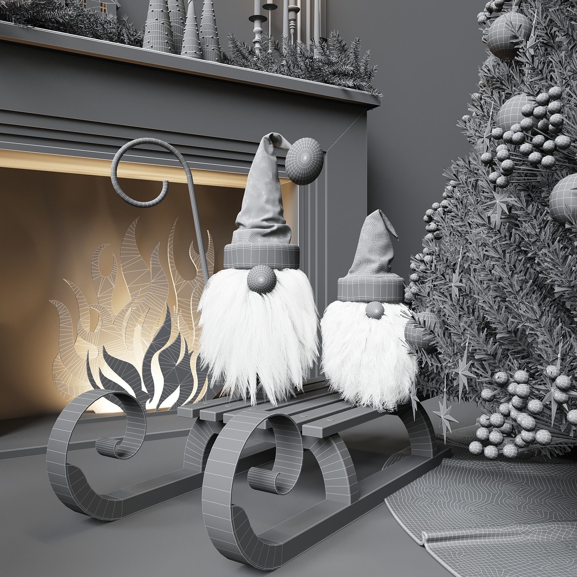 Christmas Decorative set sk 3 3D model 3D model_6