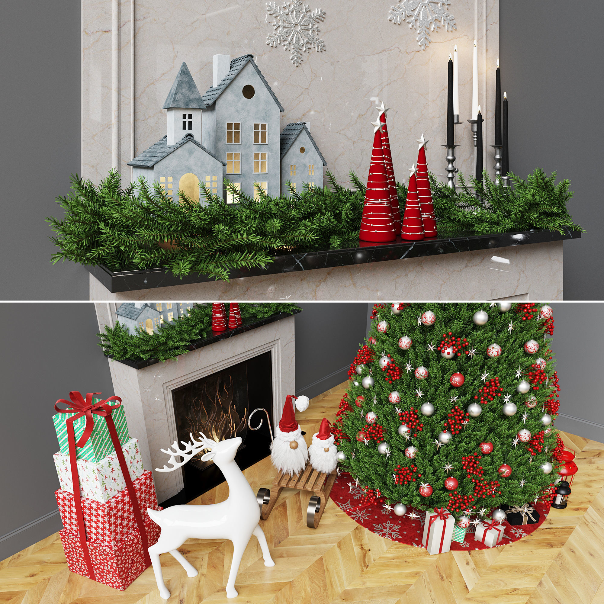 Christmas Decorative set sk 3 3D model 3D model_2