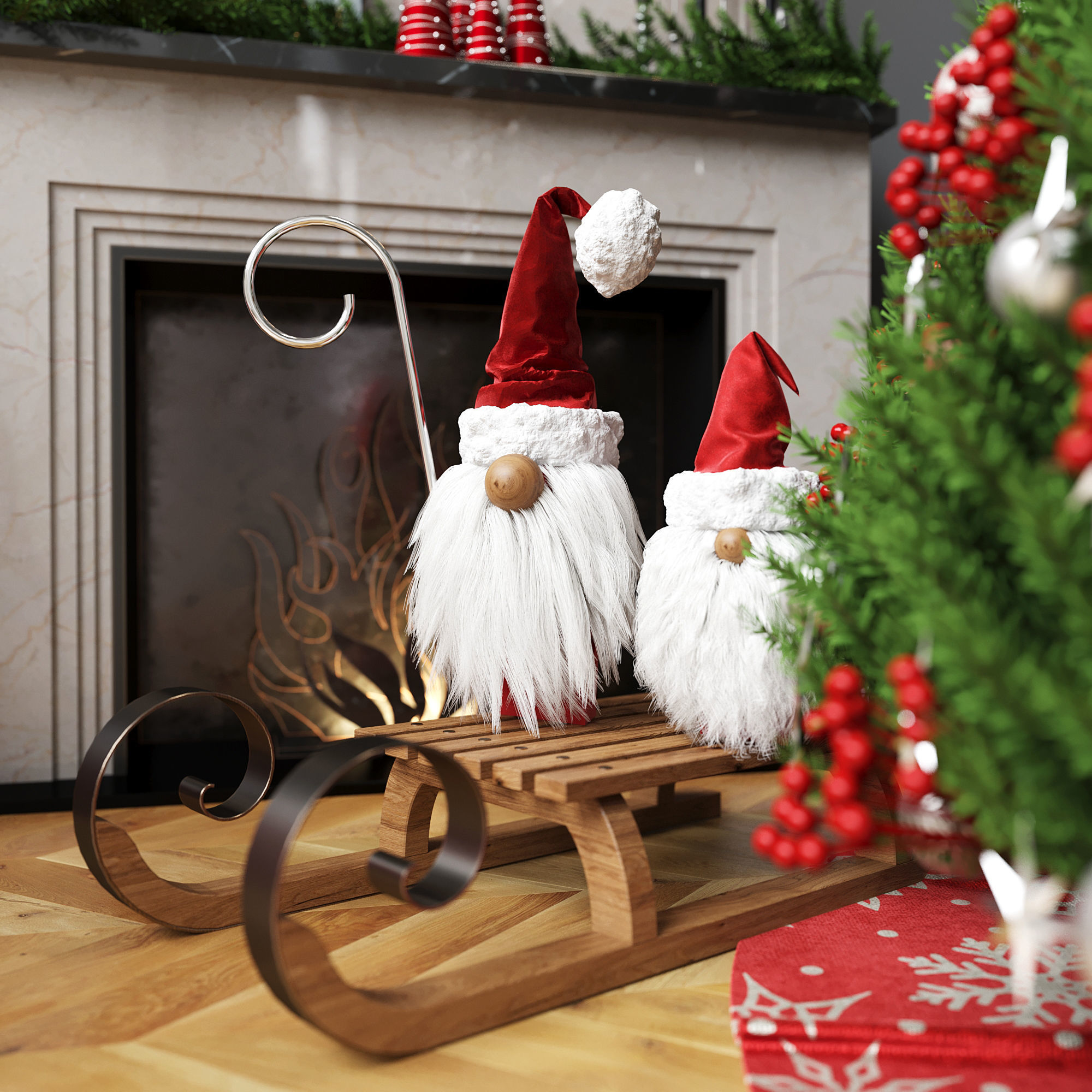 Christmas Decorative set sk 3 3D model 3D model_1