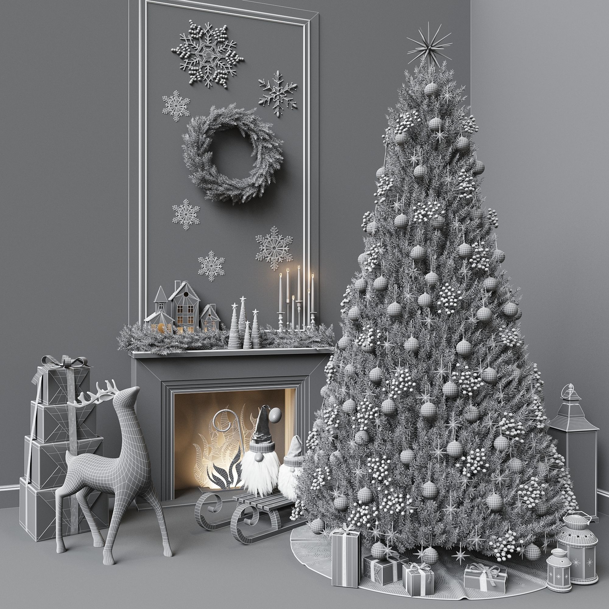 Christmas Decorative set sk 3 3D model 3D model_5