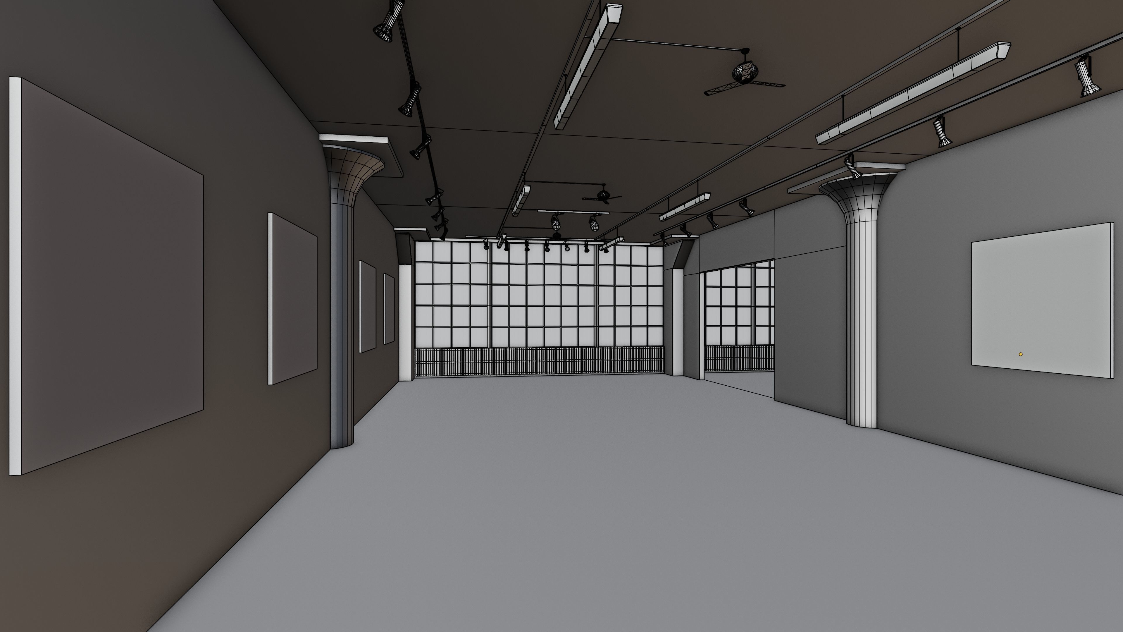 Art Museum Gallery Interior 10  Low-poly 3D model_19