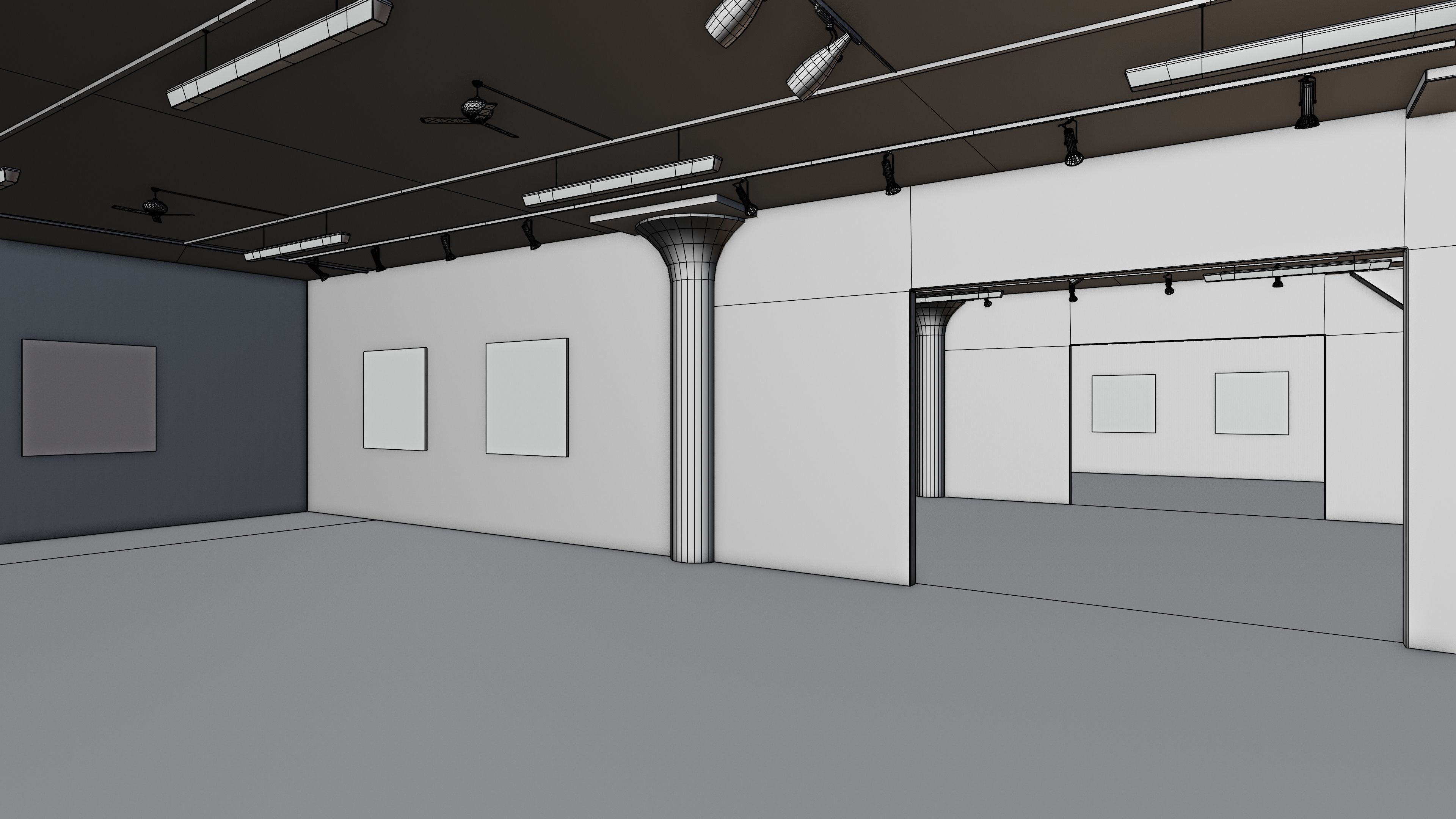 Art Museum Gallery Interior 10  Low-poly 3D model_10