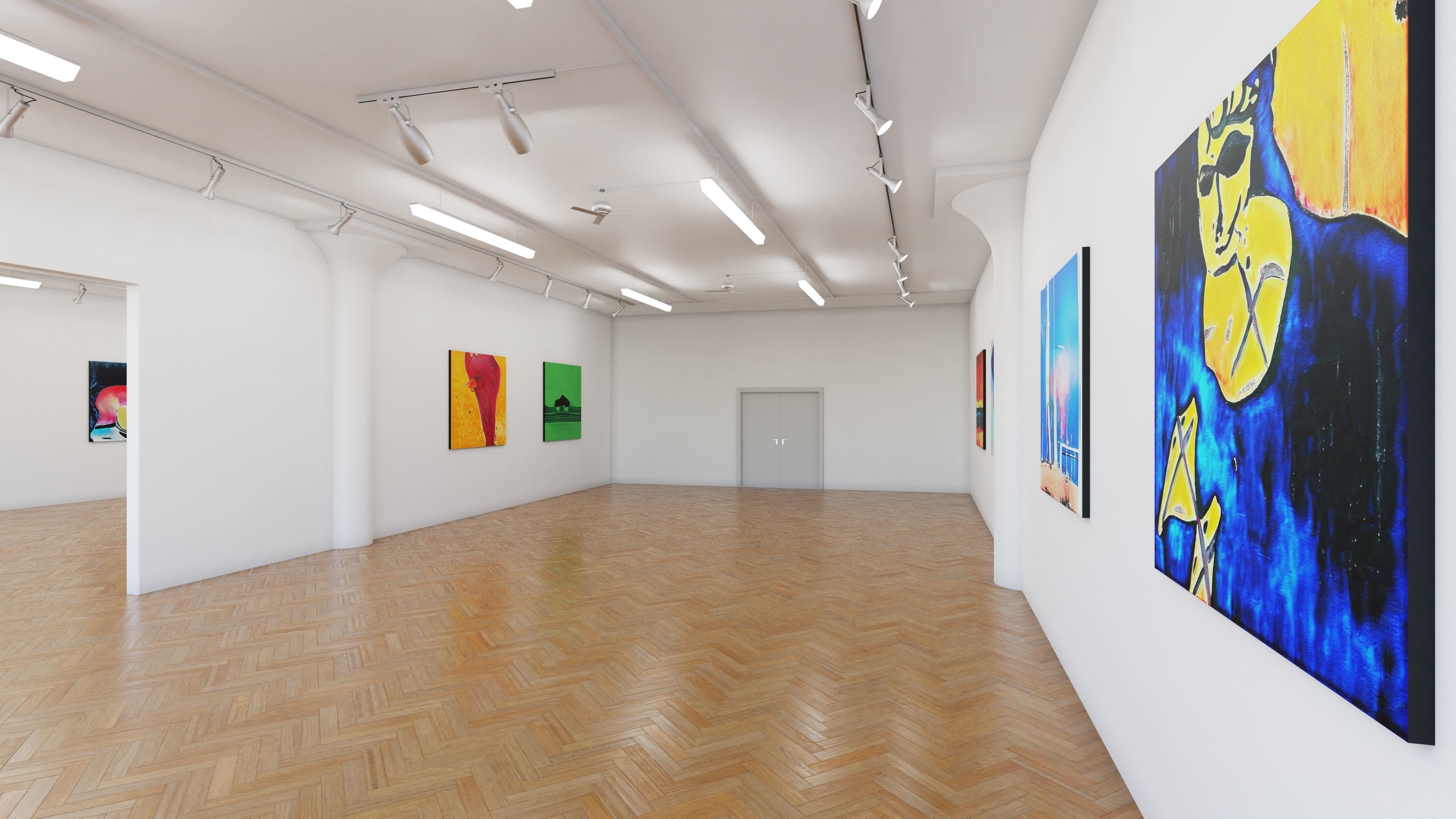 Art Museum Gallery Interior 10  Low-poly 3D model_8