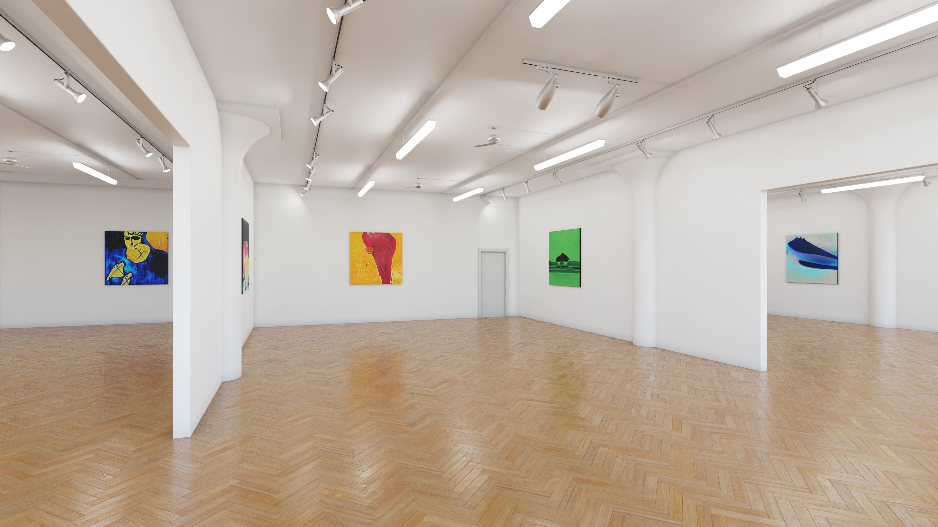 Art Museum Gallery Interior 10  Low-poly 3D model_3