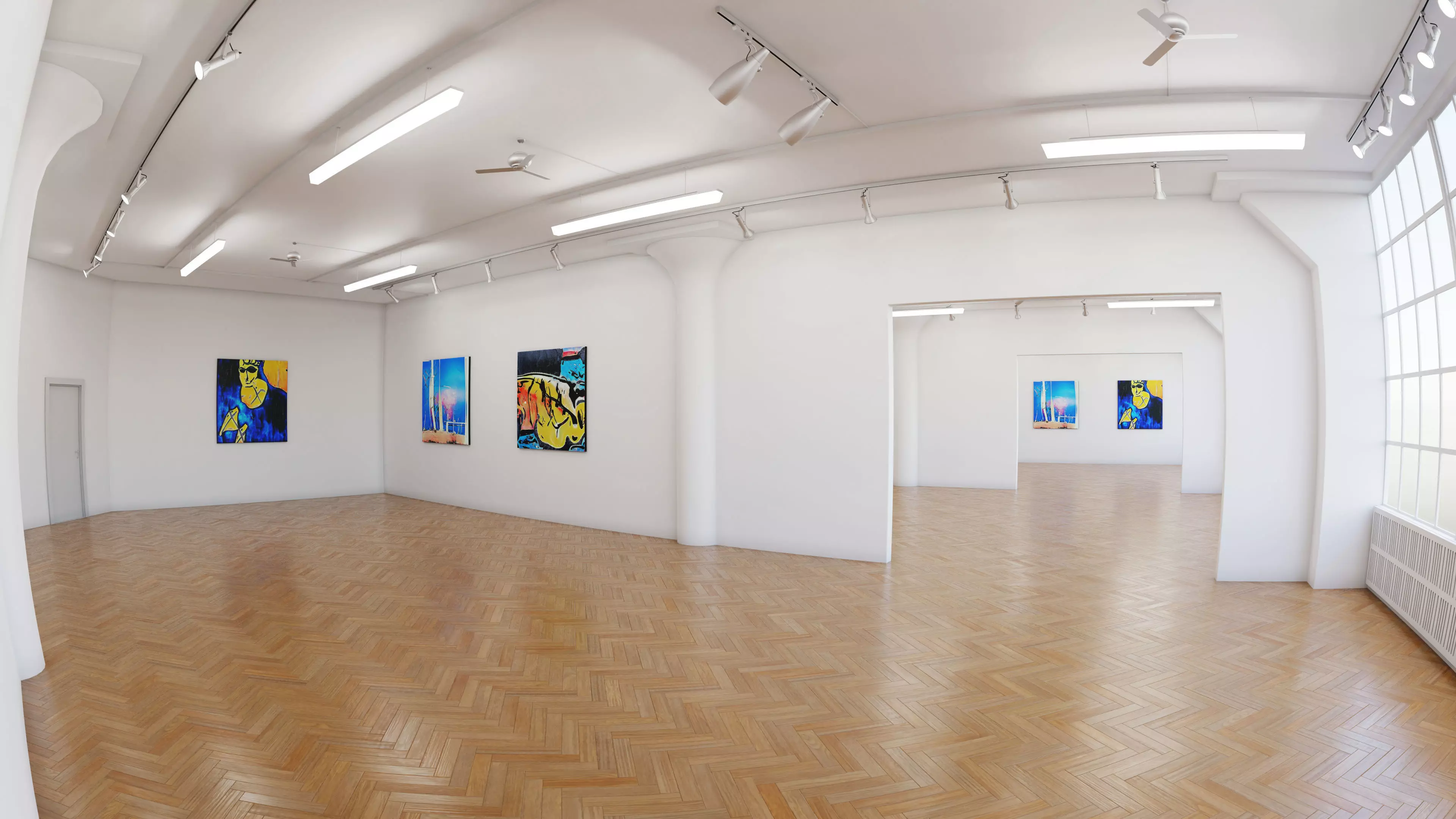 Art Museum Gallery Interior 10  Low-poly 3D model_0