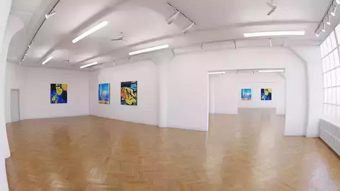 Art Museum Gallery Interior 10  Low-poly 3D model
