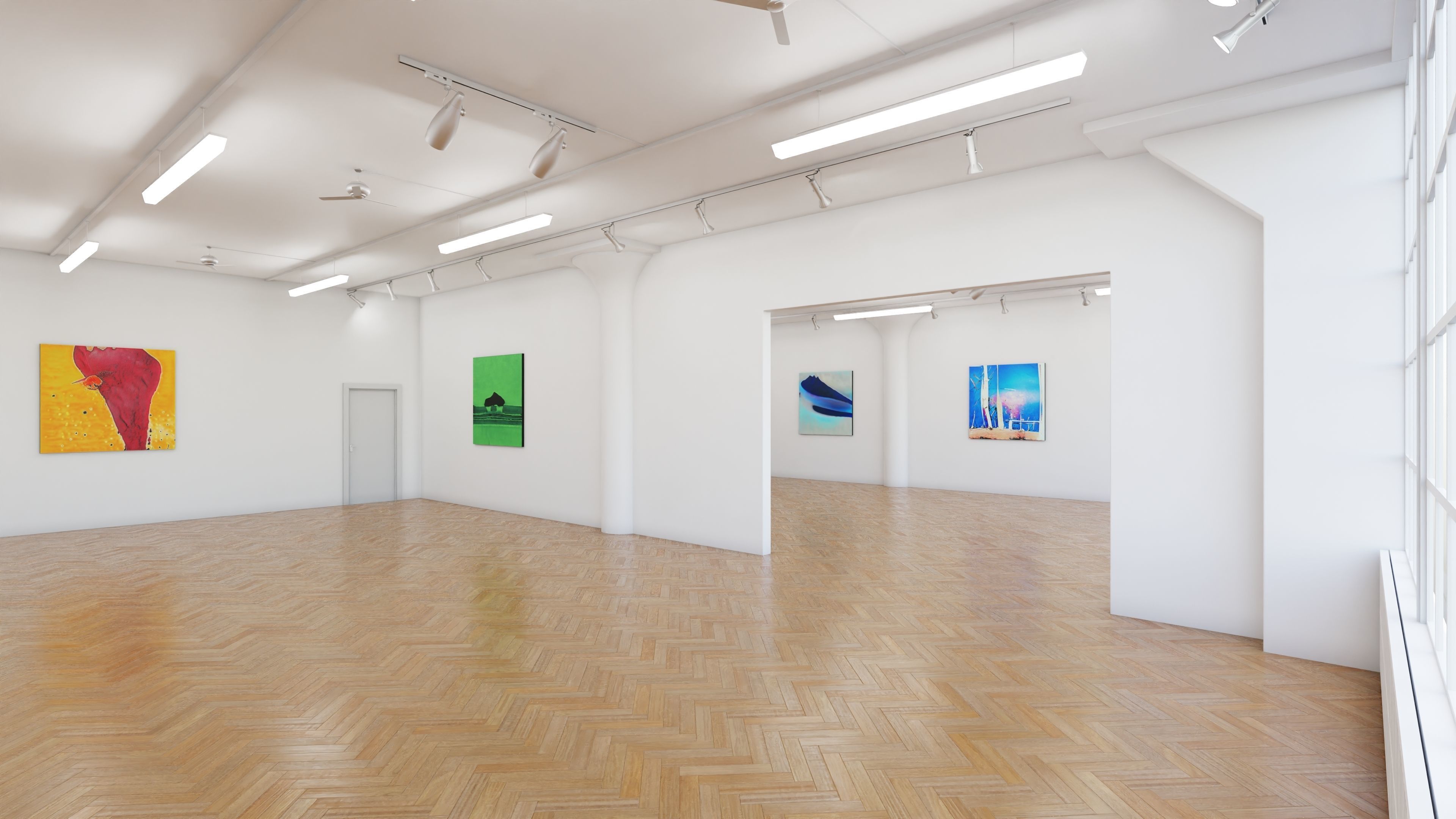 Art Museum Gallery Interior 10  Low-poly 3D model_4