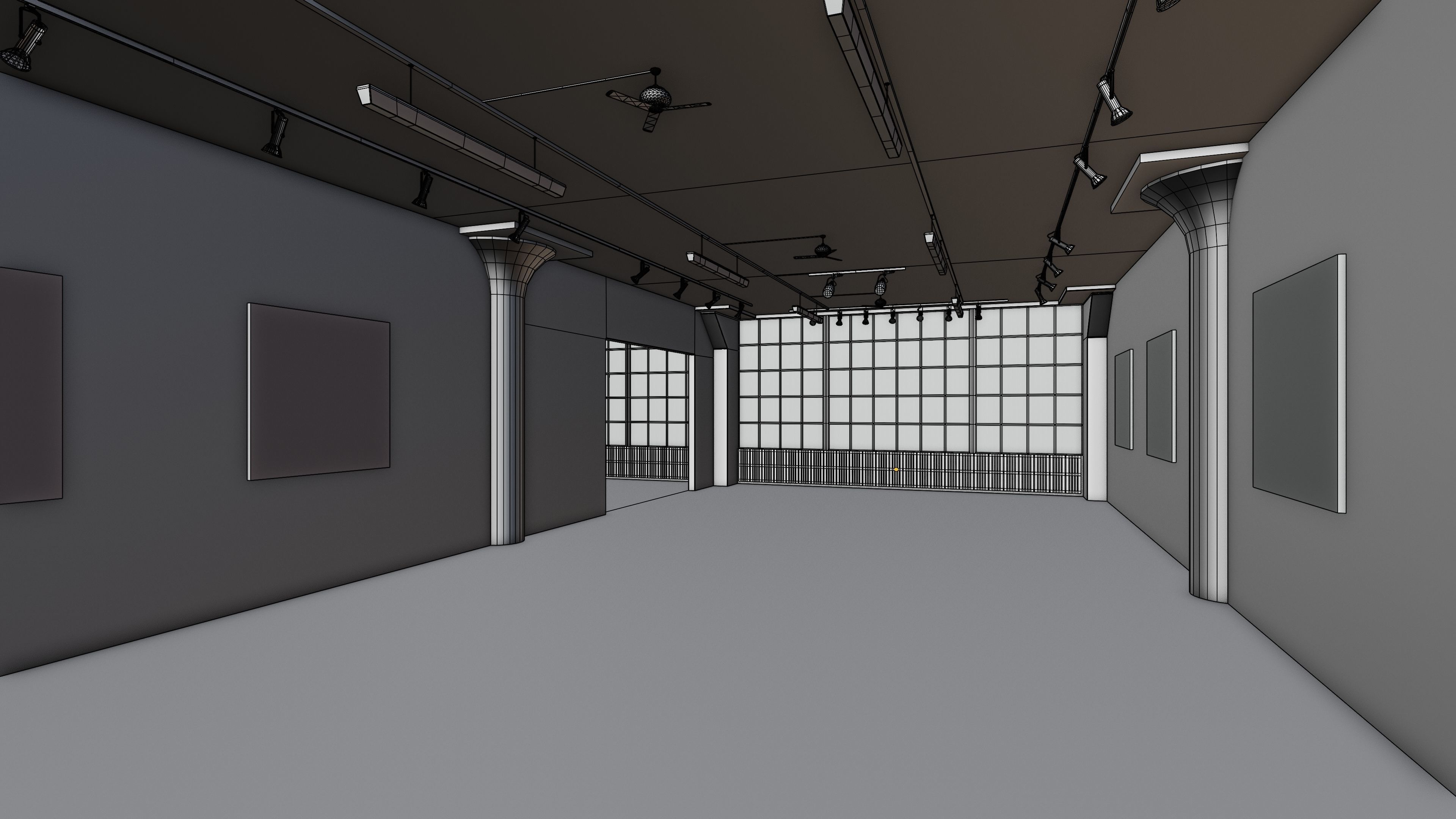 Art Museum Gallery Interior 10  Low-poly 3D model_11