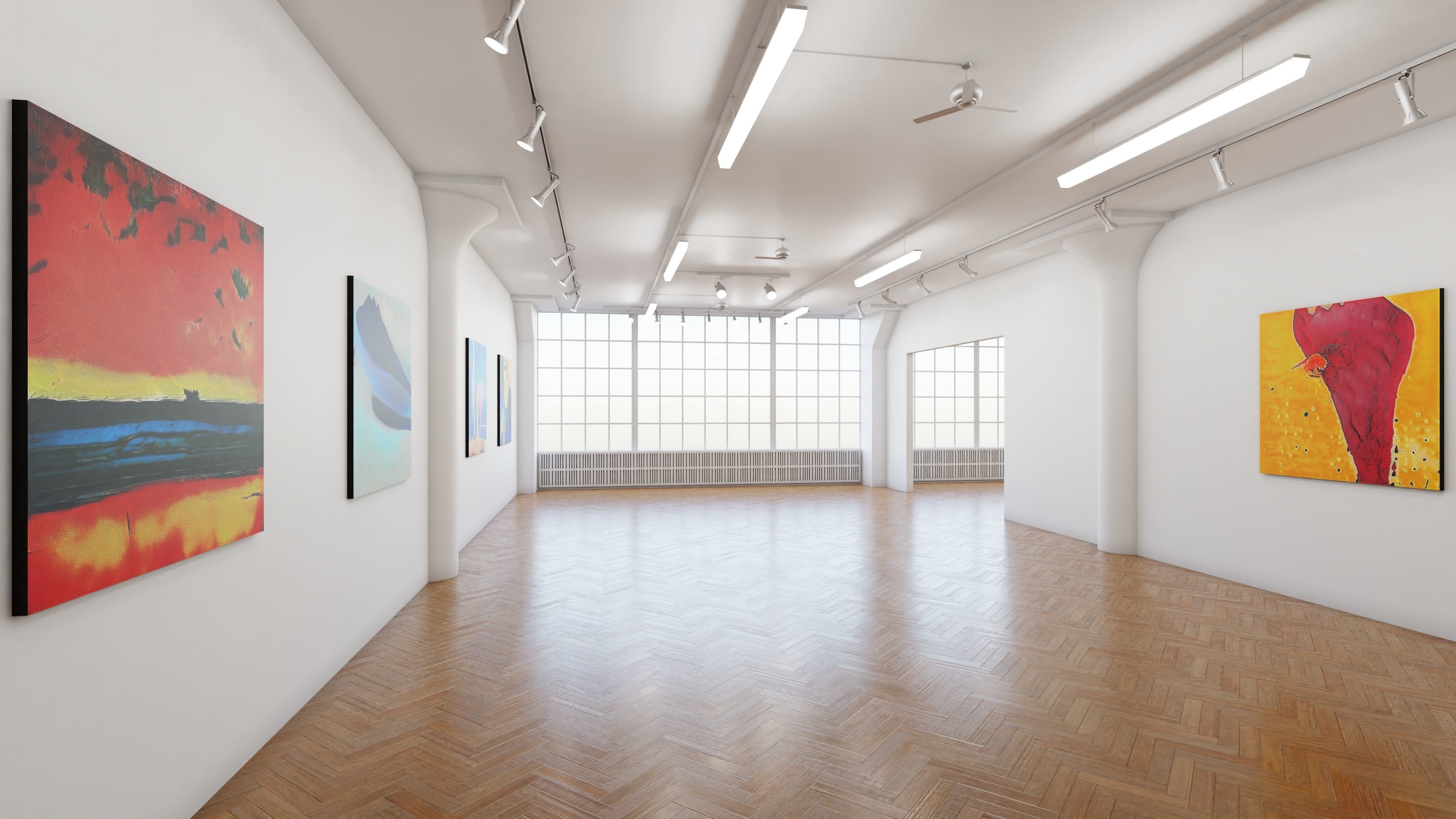 Art Museum Gallery Interior 10  Low-poly 3D model_9