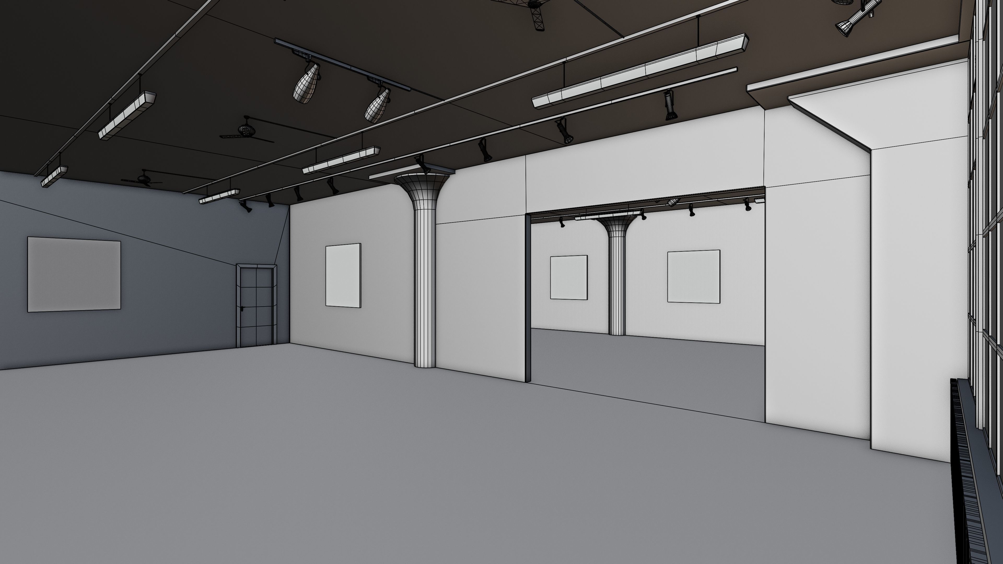 Art Museum Gallery Interior 10  Low-poly 3D model_14