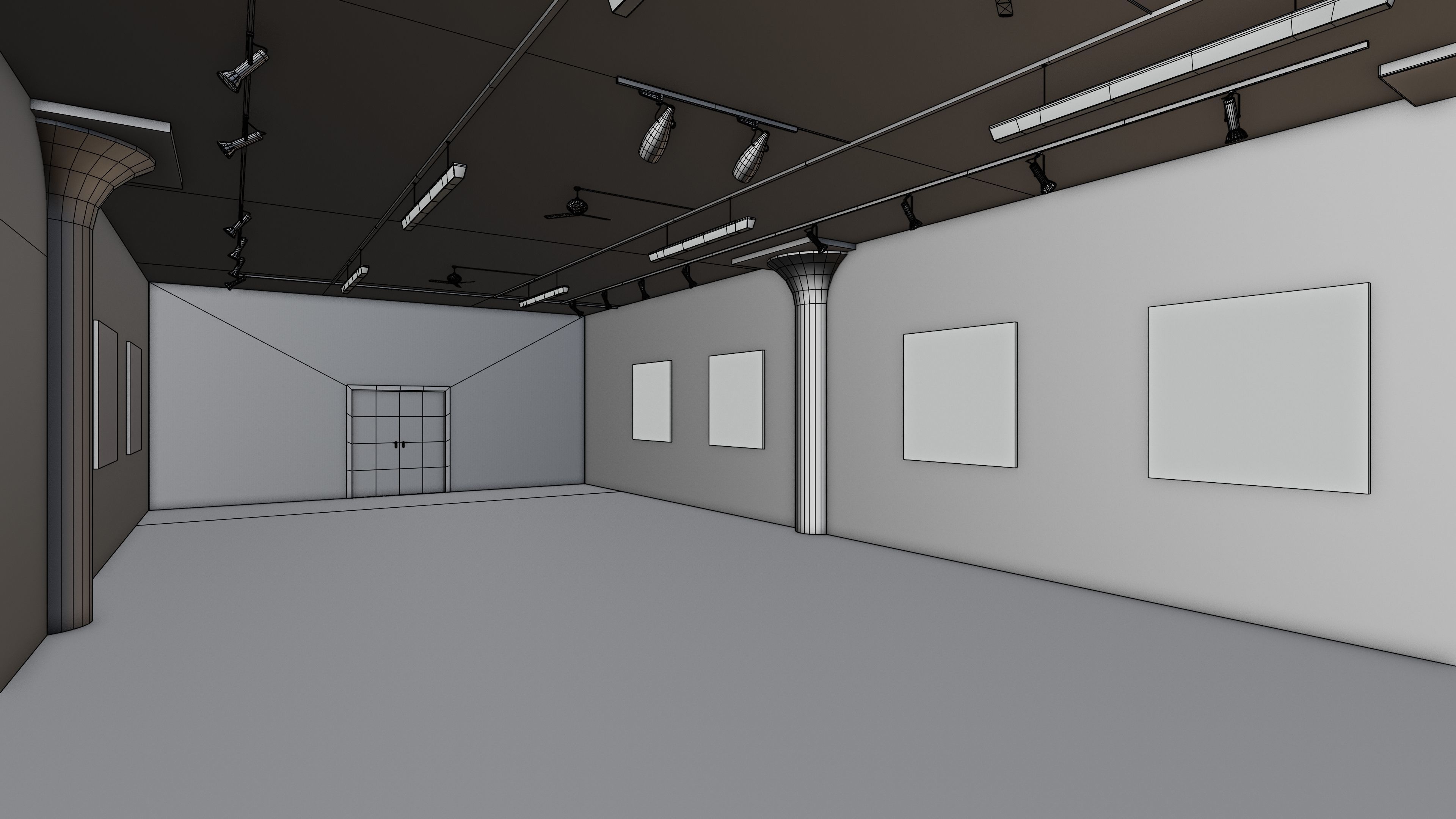 Art Museum Gallery Interior 10  Low-poly 3D model_17