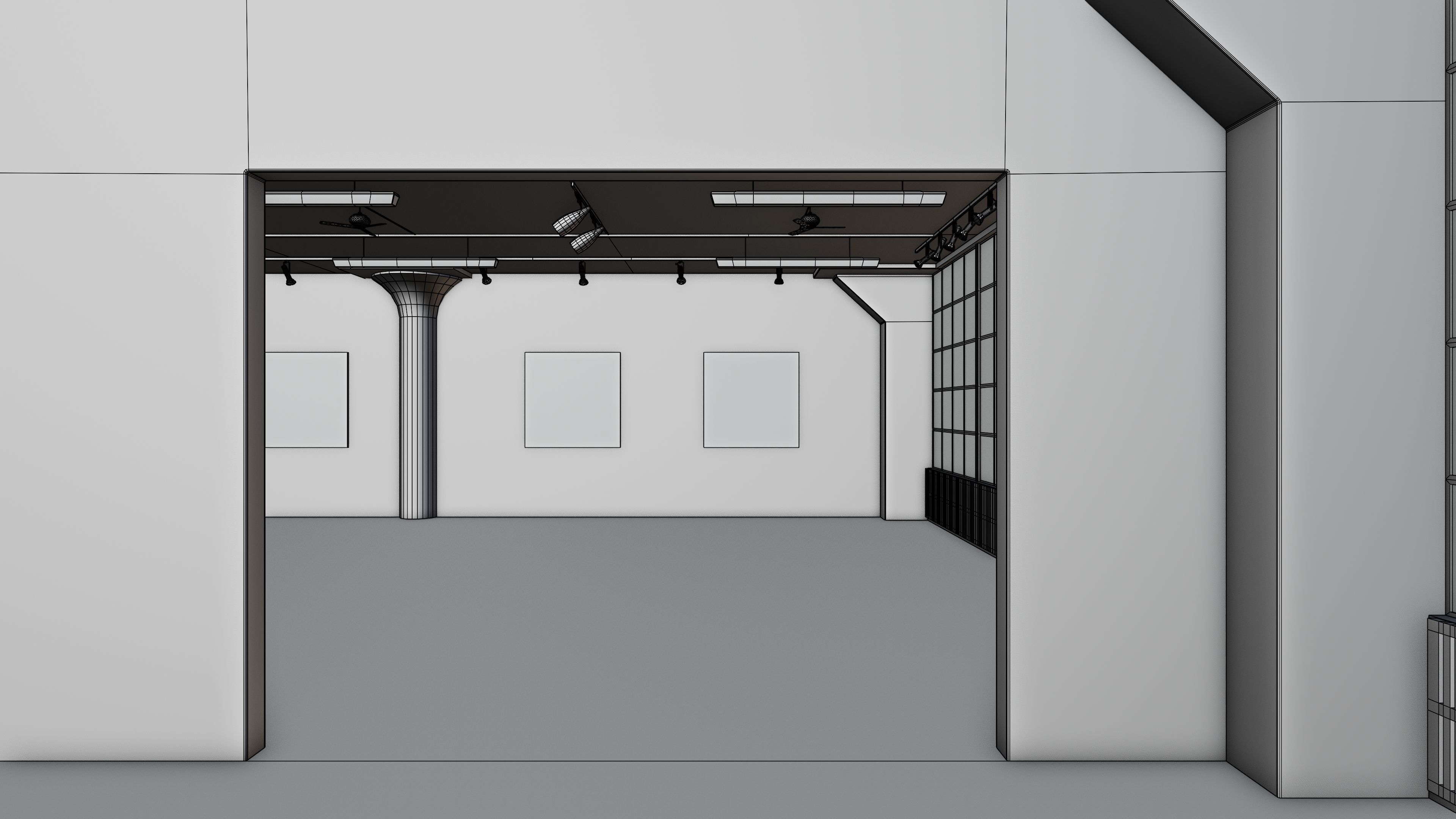 Art Museum Gallery Interior 10  Low-poly 3D model_16