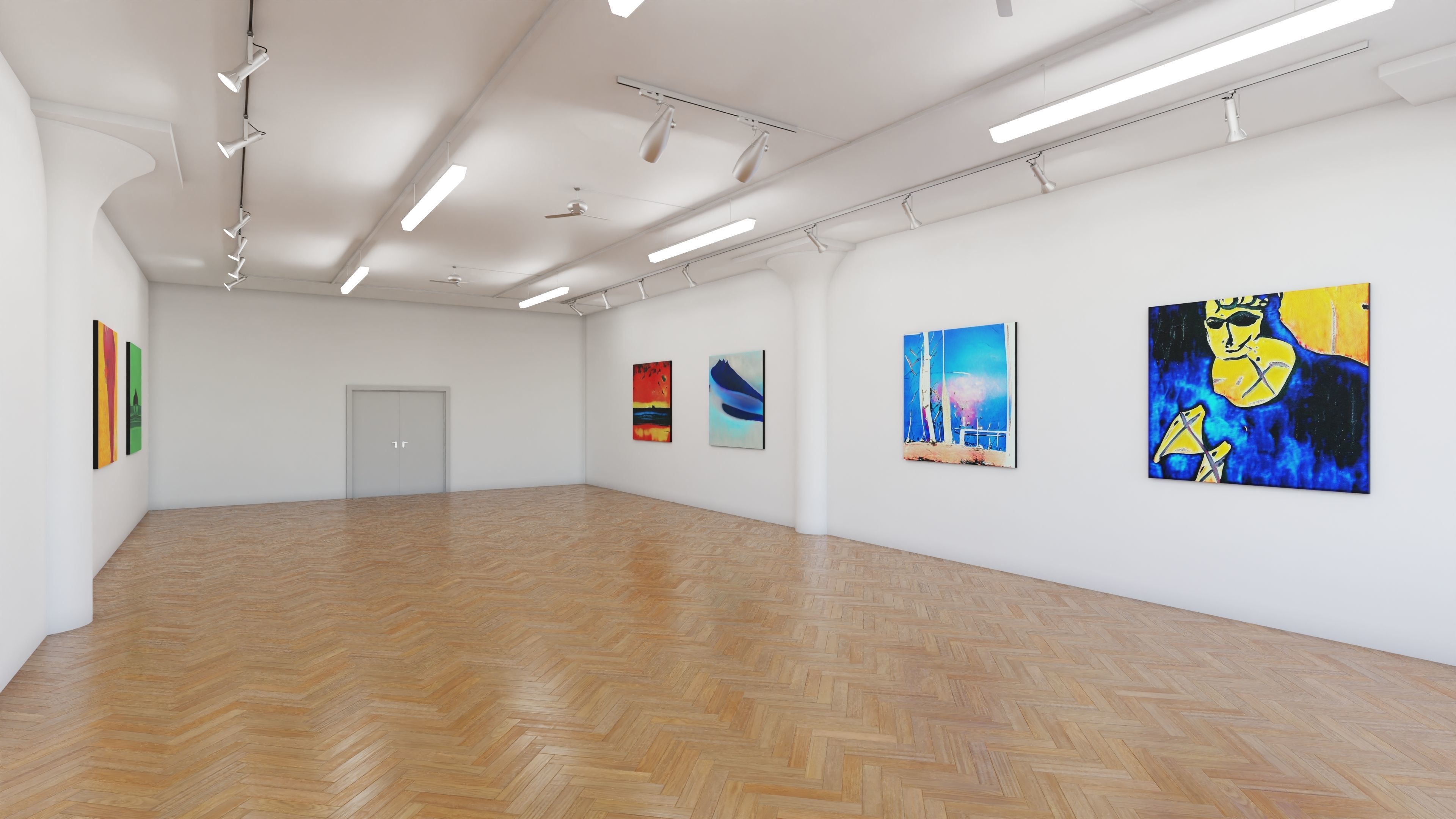 Art Museum Gallery Interior 10  Low-poly 3D model_7