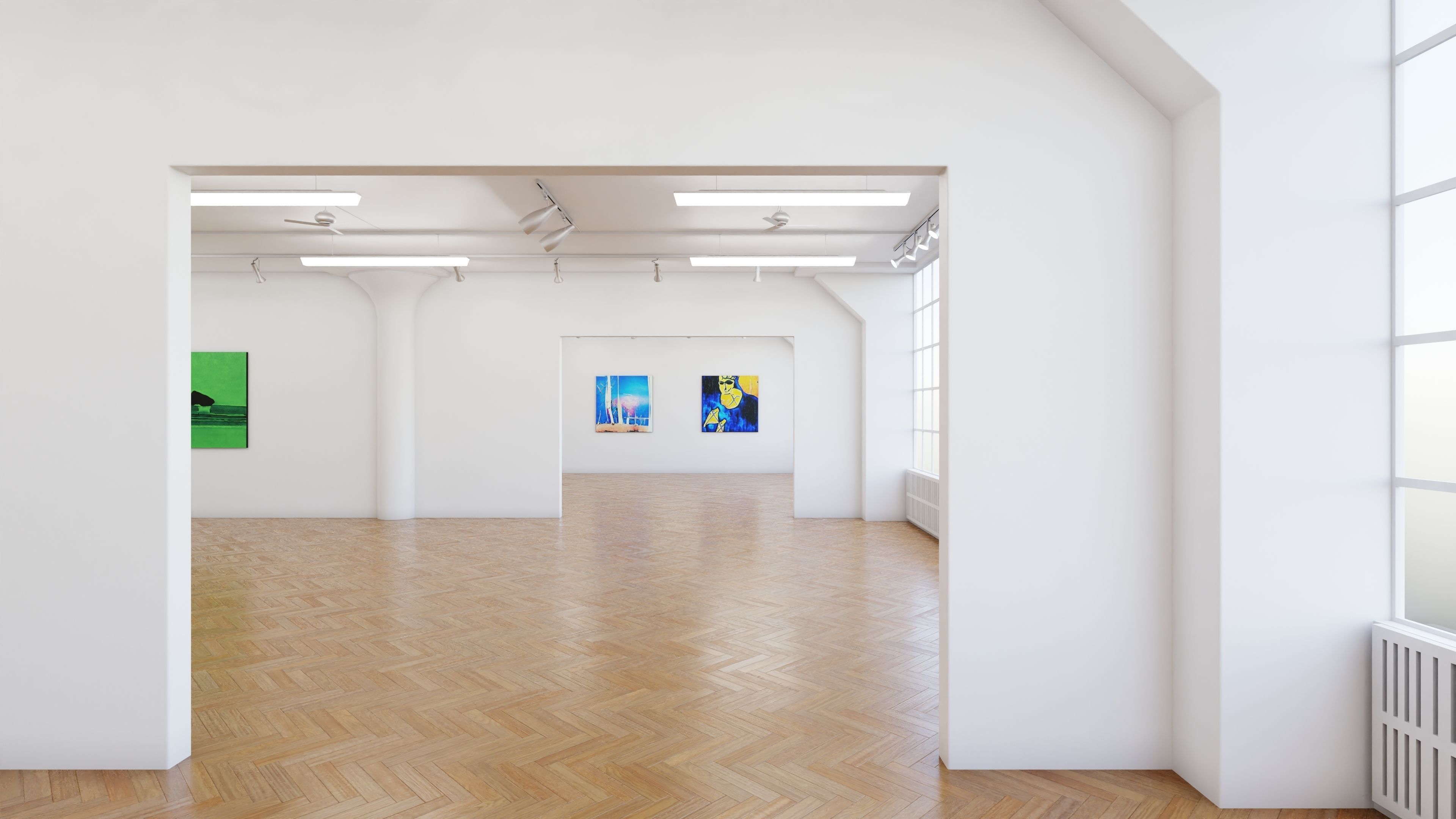 Art Museum Gallery Interior 10  Low-poly 3D model_2