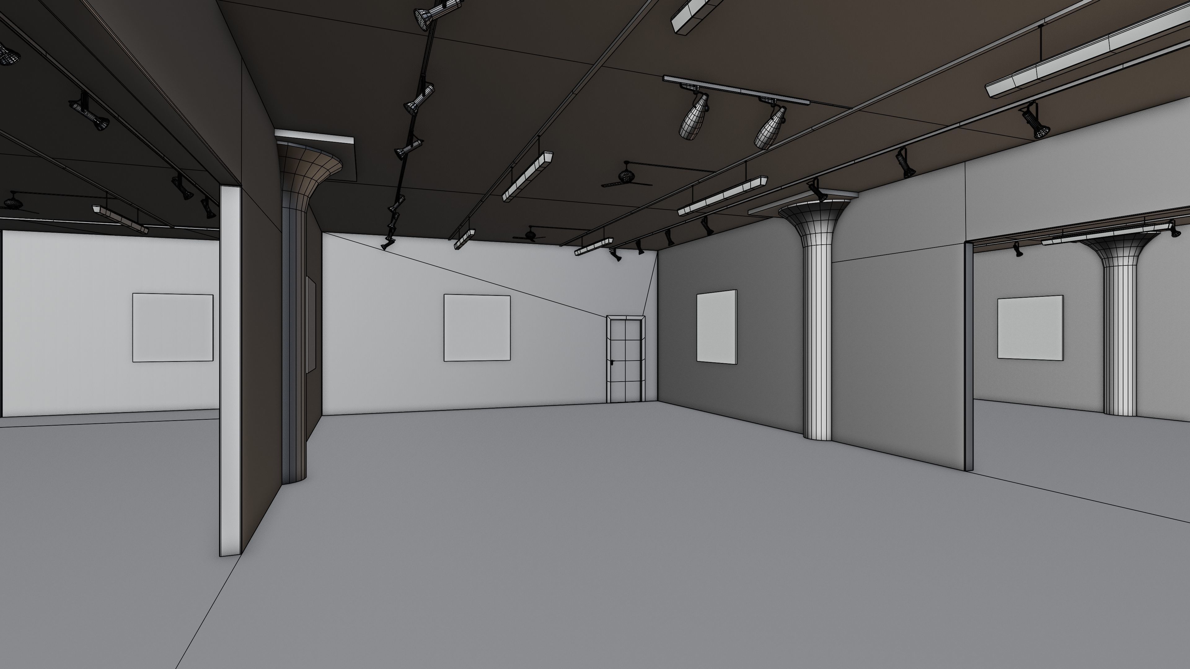 Art Museum Gallery Interior 10  Low-poly 3D model_13