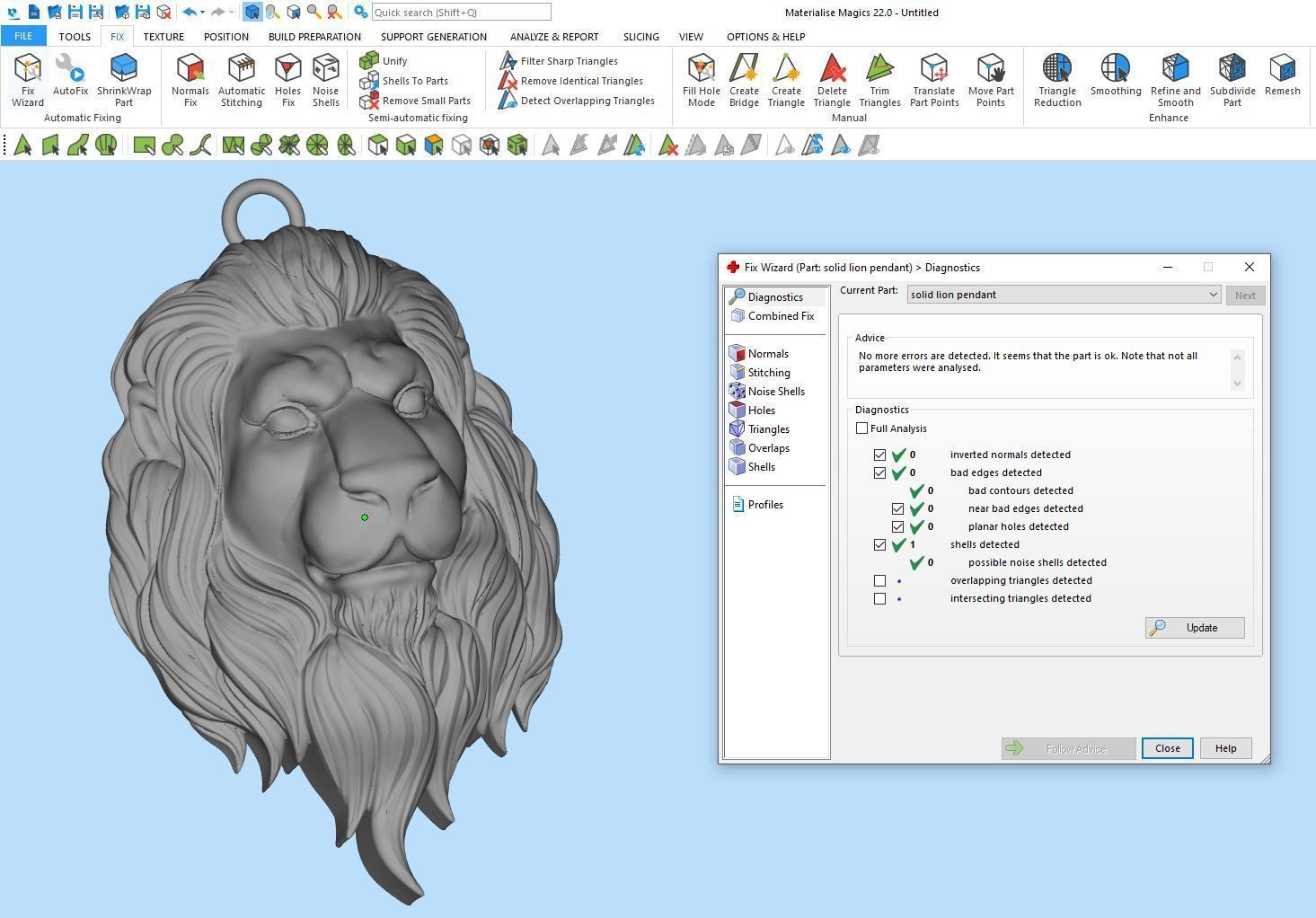 Lion Pendant Sculpture jewelry gold Necklace 3D print model_6